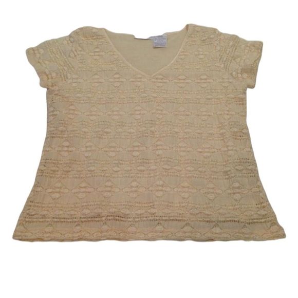 Vintage Worthington Petite Stretch Lace Blouse - Picture 1 of 4